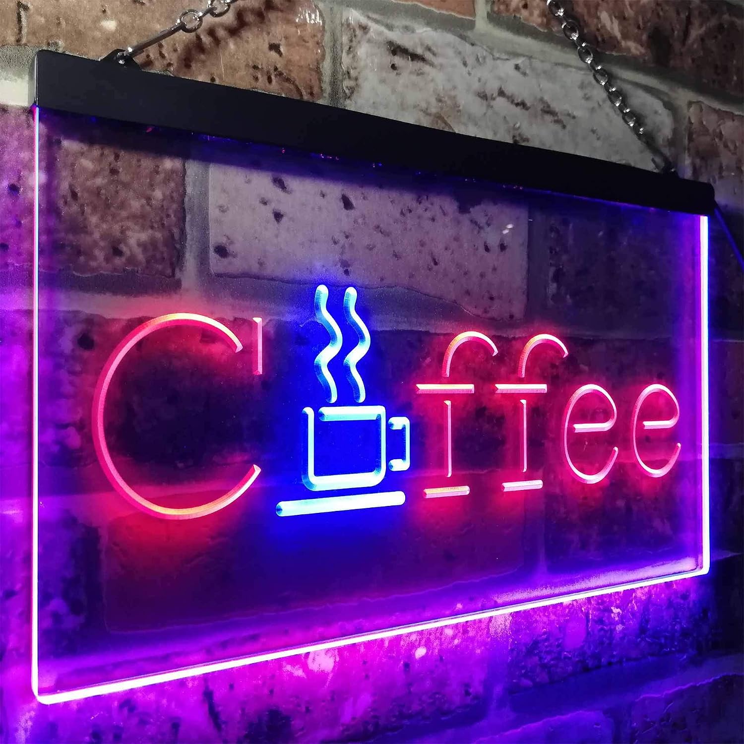 ADVPRO Coffee Cup Kitchen Café Display Dual Color LED Neon Sign Blue & Red 12" x 8.5" st6s32-i0361-br