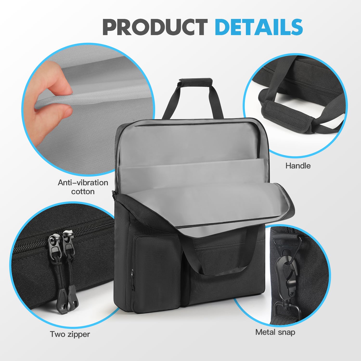 Borsa portatile per pannelli solari ECOFLOW BLUETTI Anker con tasche e tracolla, compatibile Anker Solix PS100 100W PS200 200W