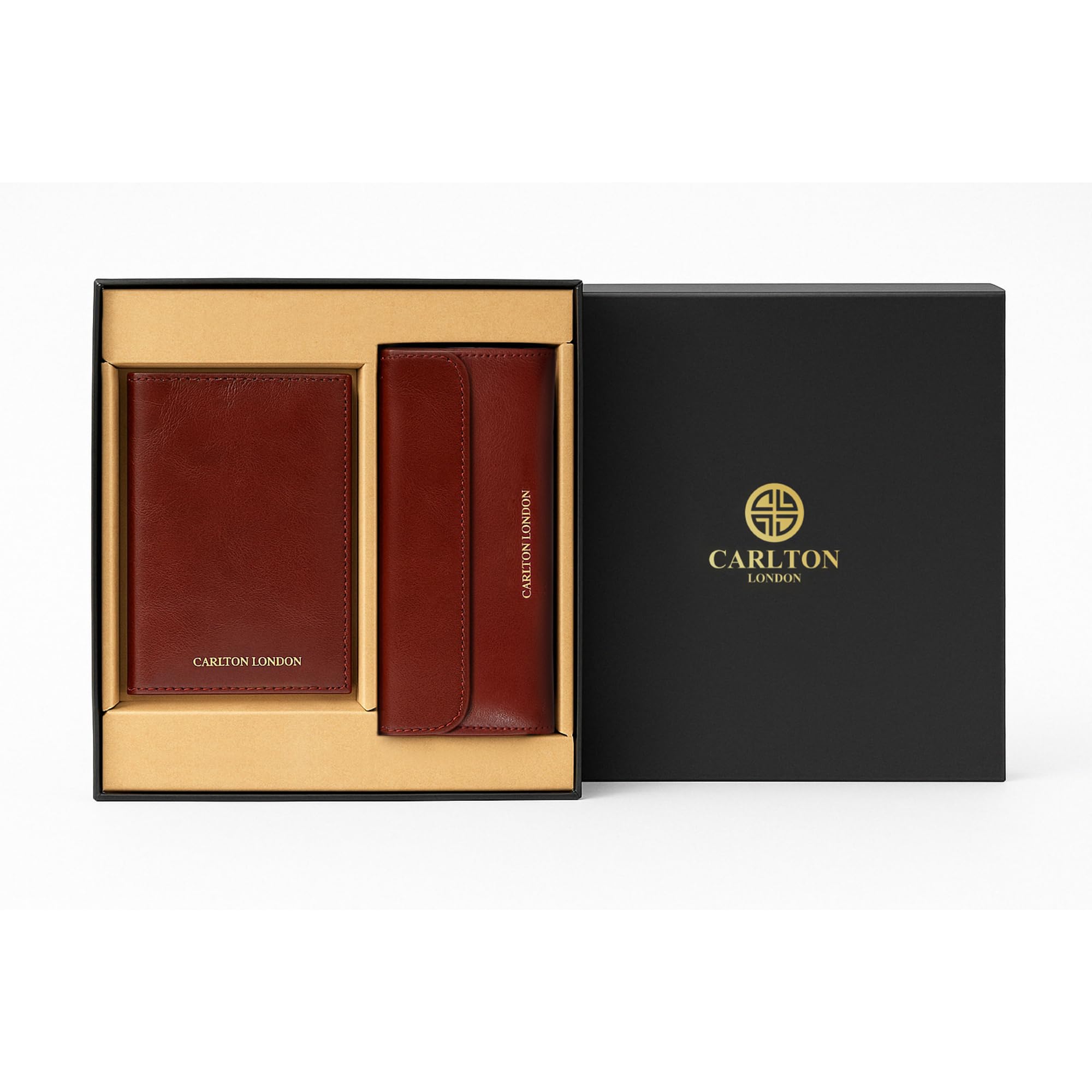 carlton london Women Wallet & Passport Holder Gift Set | Tan ladies wallet | travel accessories for woman | Luxury Gifts for Women - Brown-picture-23
