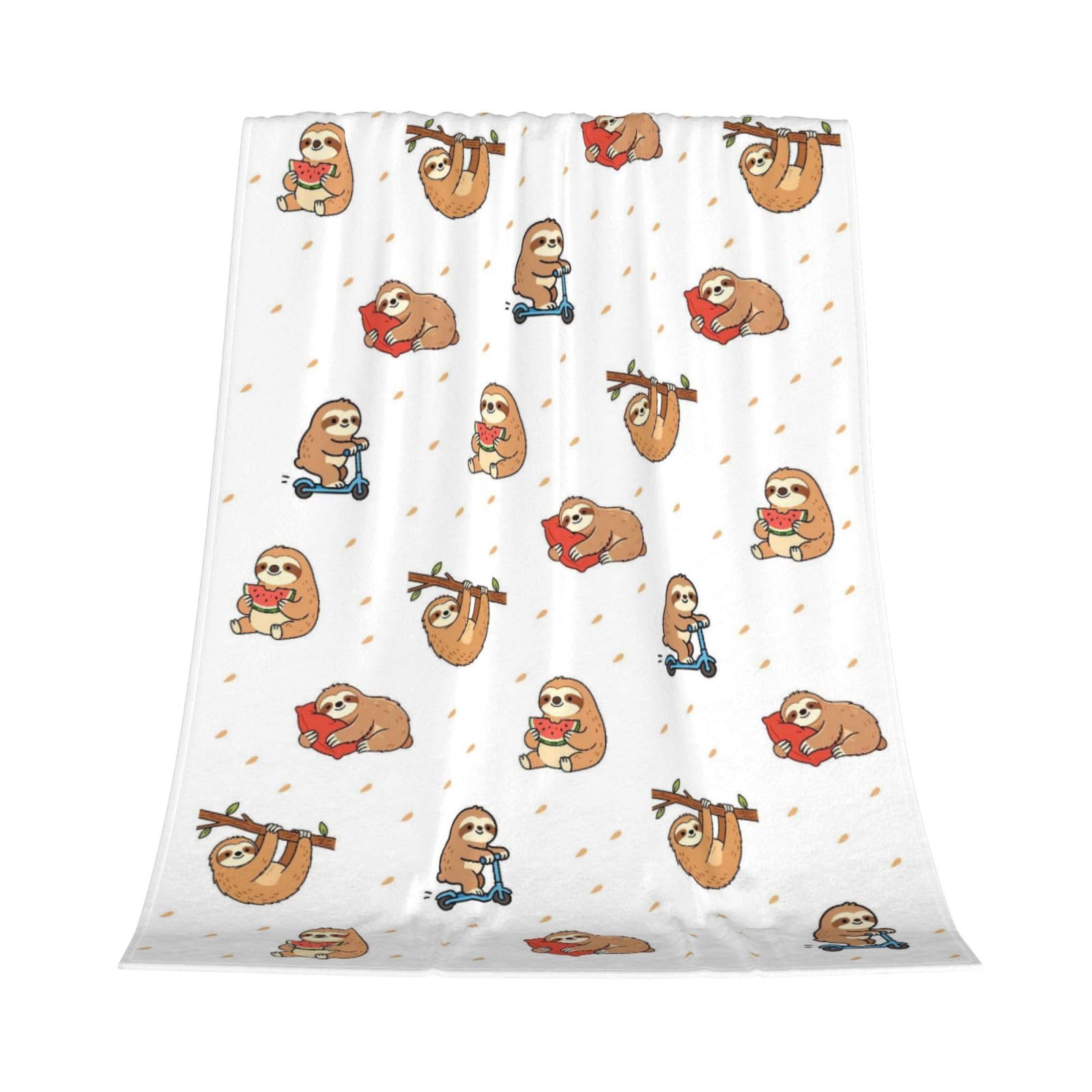 GardEssere Sloth Blanket Throw Cute Highland Cow Gifts for Men Women Flannel Funny Novelty Blankets Soft Lightweight Throws for Sofa Bedding for Adults Kids 100x130 CM — image 1