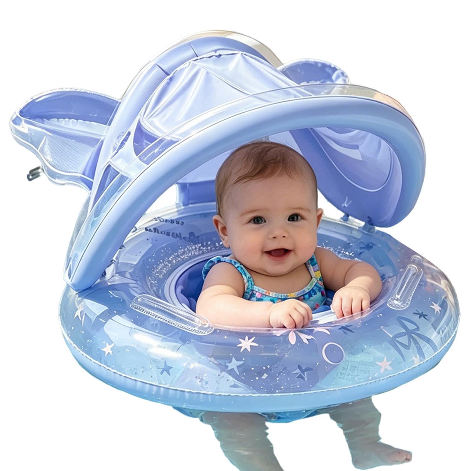 Pool Float for Kids Inflatable Floating Ring with Canopy