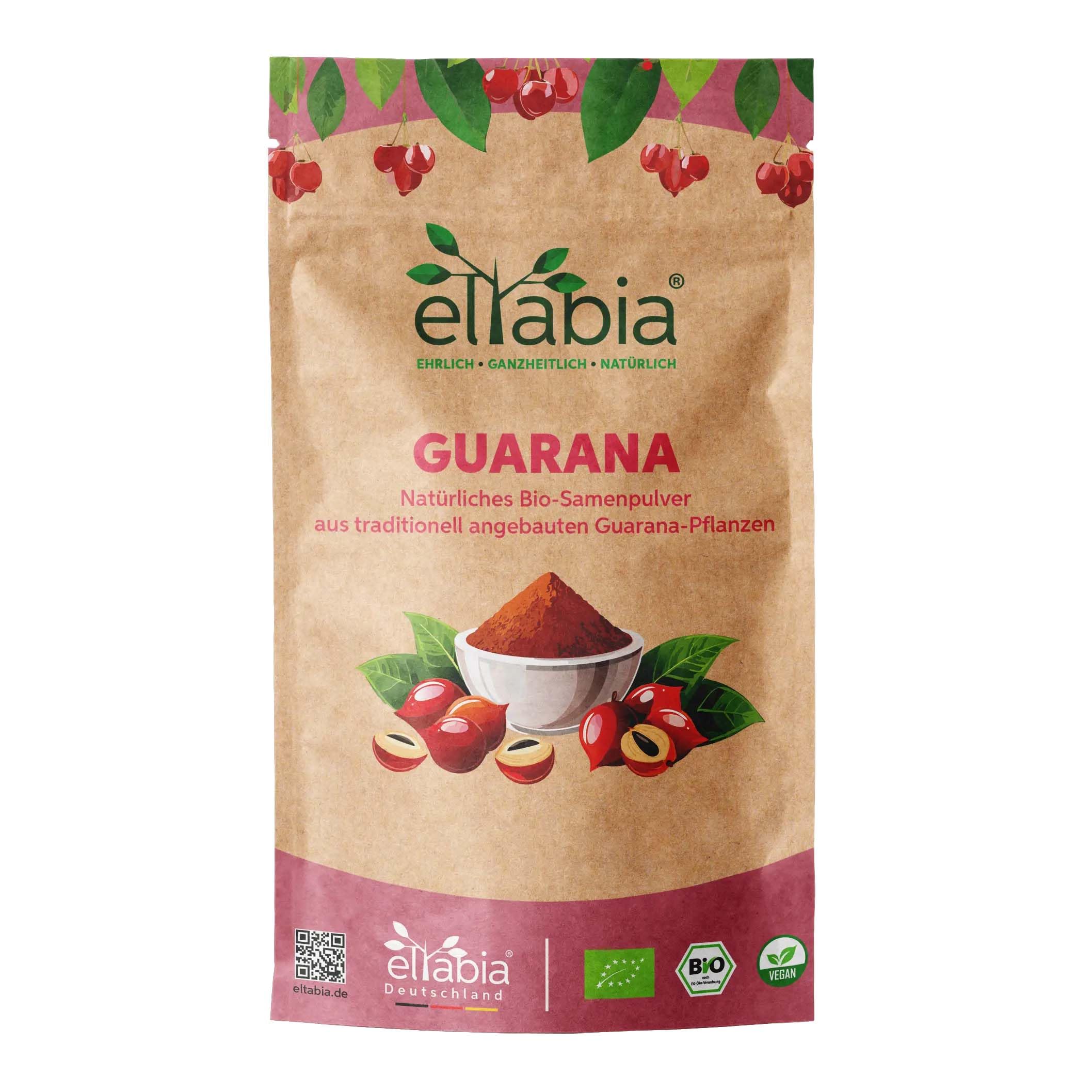 Poudre de Guarana biologique 500g issu de l'agriculture biologique contrôlée, caféine 100% pure et naturelle