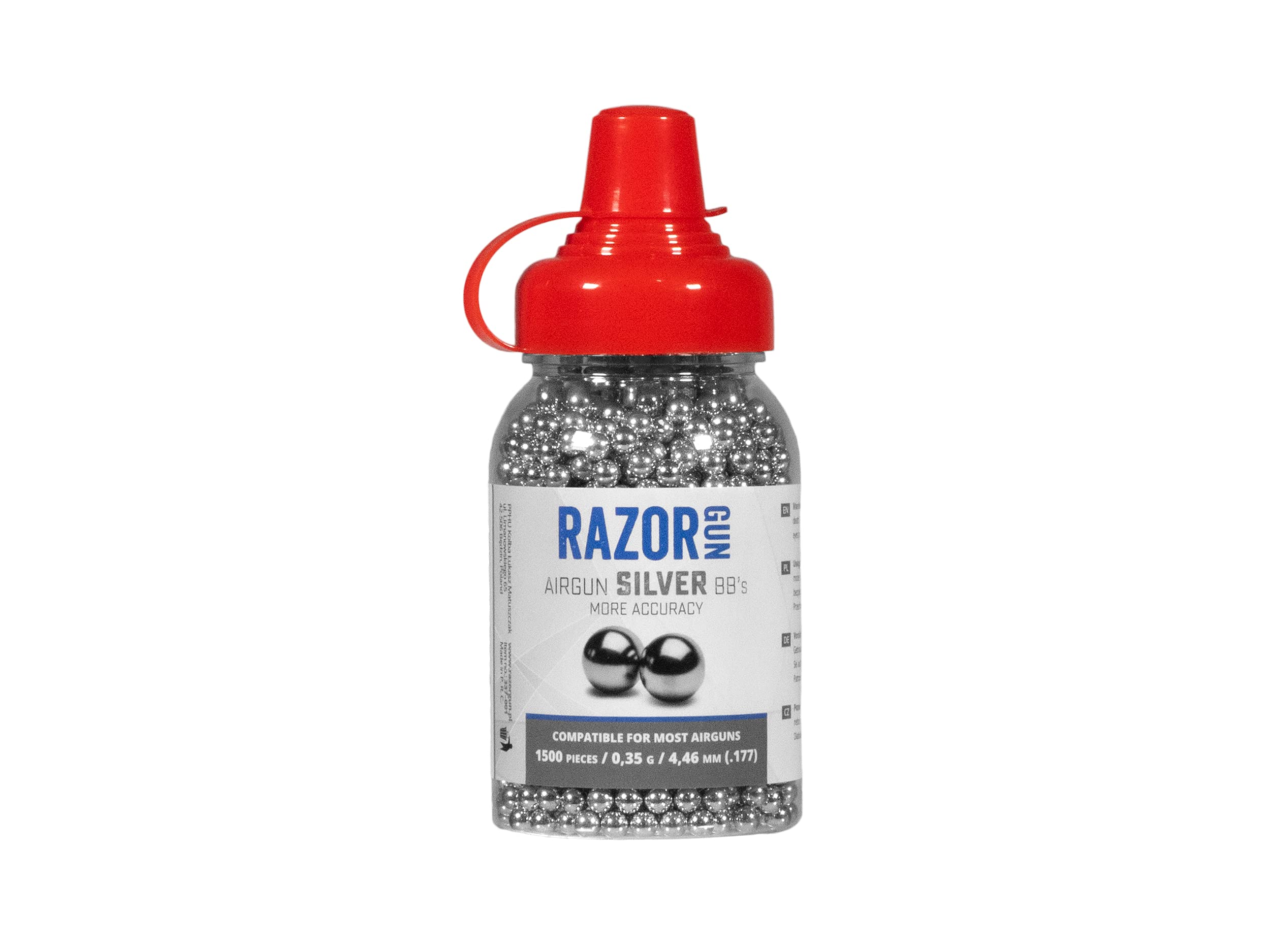 Śrut BBs RazorGun Silver 4,46 mm 1500 sztuk stalowe BBs Pellet