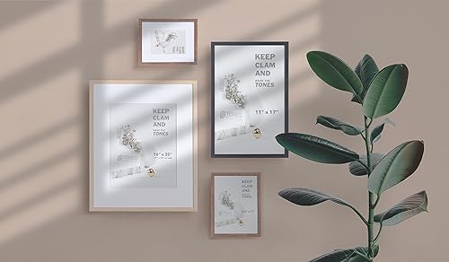 Vista 58 de Marco de fotos de 5 x 7, marco de 5 x 7 pulgadas, marco de 4 x 6 pulgadas, acabado de chapa de madera, marco de fotos de 5 x 7 pulgadas con paspartú