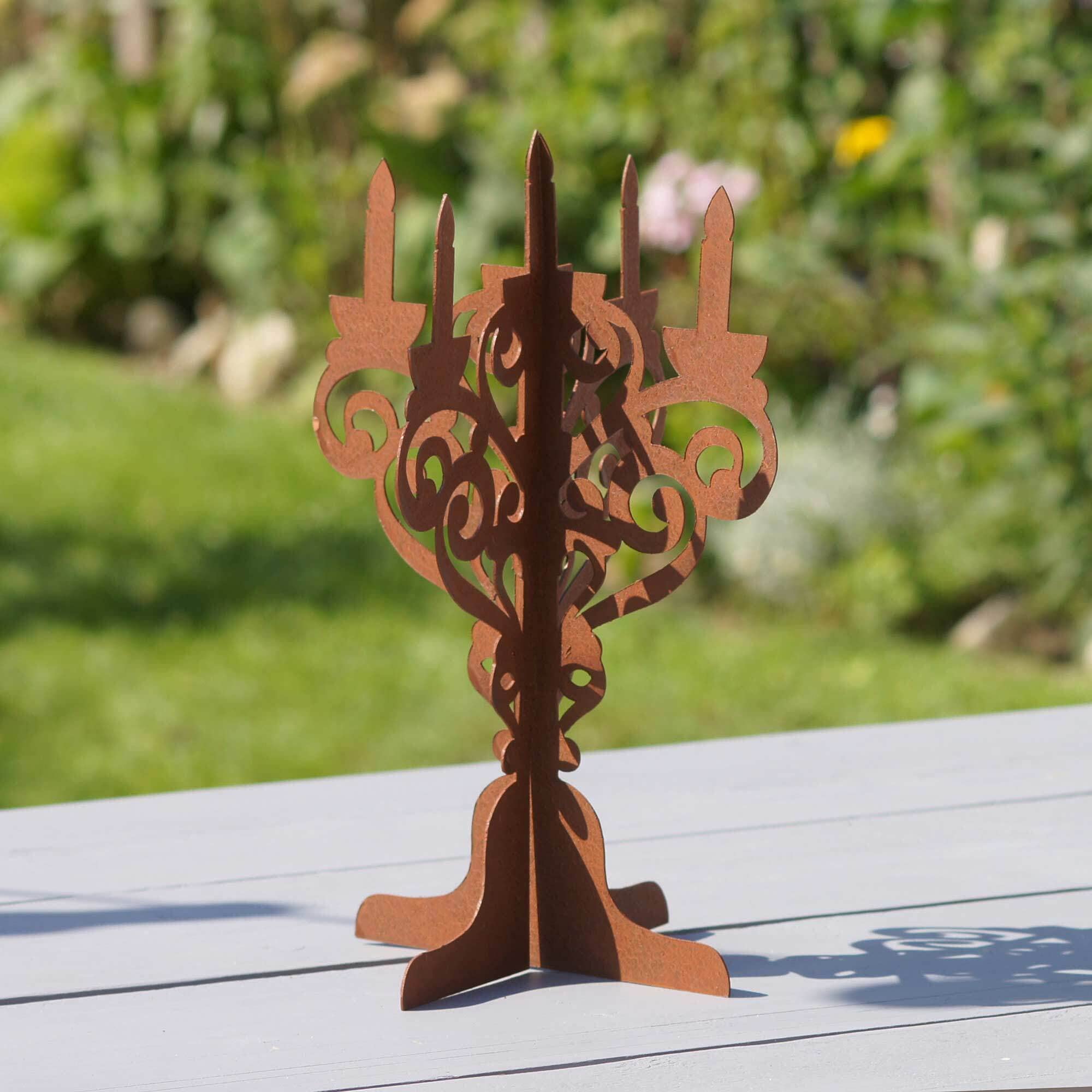 2 Kerzen Zum Stecken In Rostoptik – Höhe 31 Cm, Durchmesser 6 Cm, Für Weihnachtsdeko Im Garten & Wohnbereich