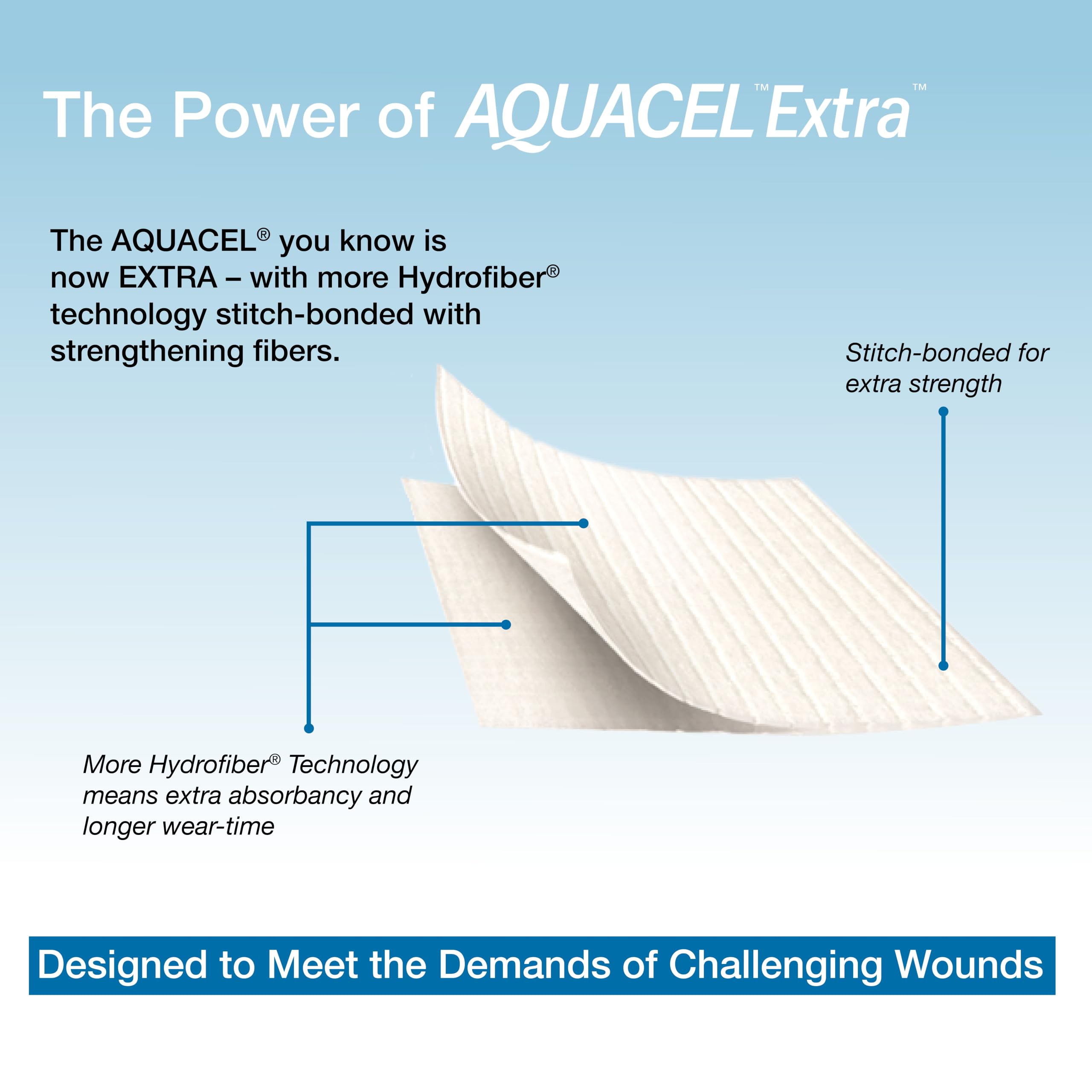 Aquacel Extra Hydrofiber Medicazione per ferite, dimensioni 10,2 x 12,7 cm, confezione da 10