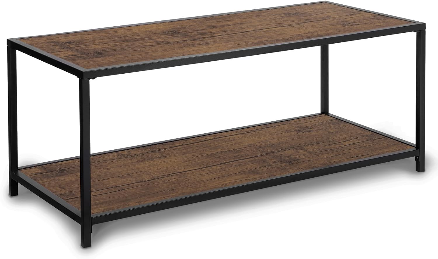 VASAGLE Industrial Coffee Table with Storage Shelf, in