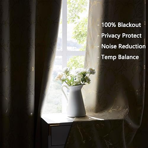 Miniatura 4 de Enactex Cortinas opacas completas de 63 pulgadas de largo para dormitorio, aislamiento térmico, reducción de ruido, con ojales, tratamiento de