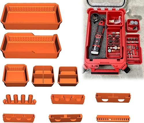 Organizador de herramientas giratorio para Milwaukee - Kit de almacenamiento de accesorios - Incluye múltiples cajas de almacenamiento y soportes de
