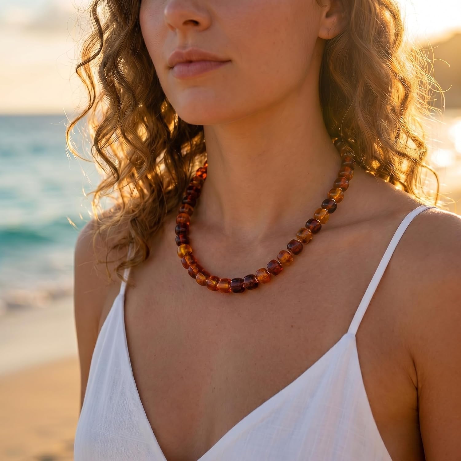 Colorful Acrylic Beaded Necklaces for Women,Handmade Boho Chunky Statement Resin Bead Choker Collar Necklace Summer Beach Jewelry Gifts Accessories for Women Trendy image 5