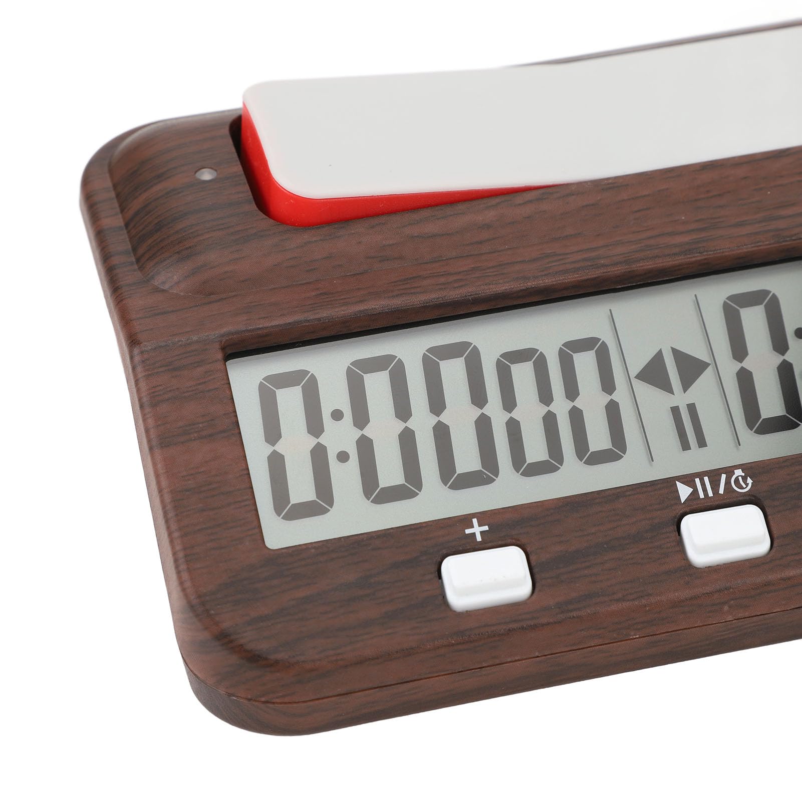 Horloge d'Échecs Numérique, Multifonction Portable avec Alarme Sonore Design Bois Élégant Minuteur Professionnel pour Tournois Jeux de Société Entraînement à Domicile Clubs