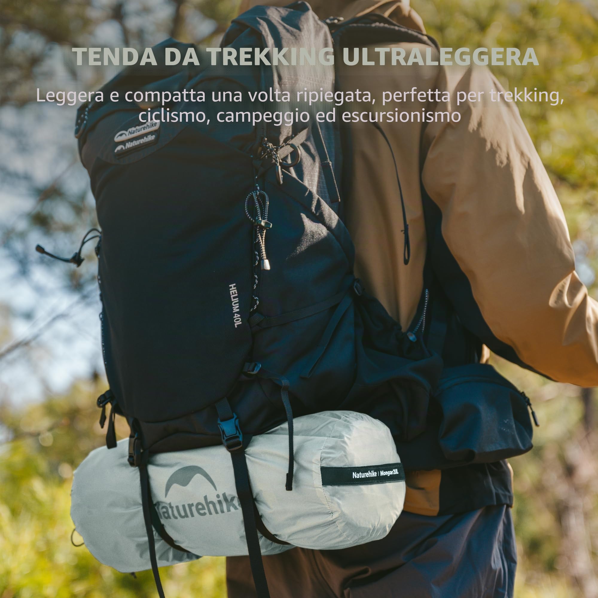 Naturehike Mongar UL - Tenda ultraleggera antivento, impermeabile, da trekking, portatile, doppia tenda, 1/2 persone, 3-4 stagioni, per campeggio, escursionismo