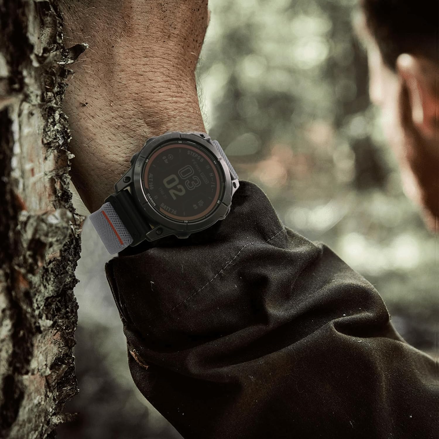 Bandletic Compatible with Garmin Fenix 6 Watch Band, Stretchy Nylon Sport 22mm Quick Fit Strap for Instinct E&3 45mm/2/Fenix E/8 47mm/7/6/5/Forerunner 965/955/Epix 2/Tactix & Quatix 8-47mm/Descent G2 - Image 8