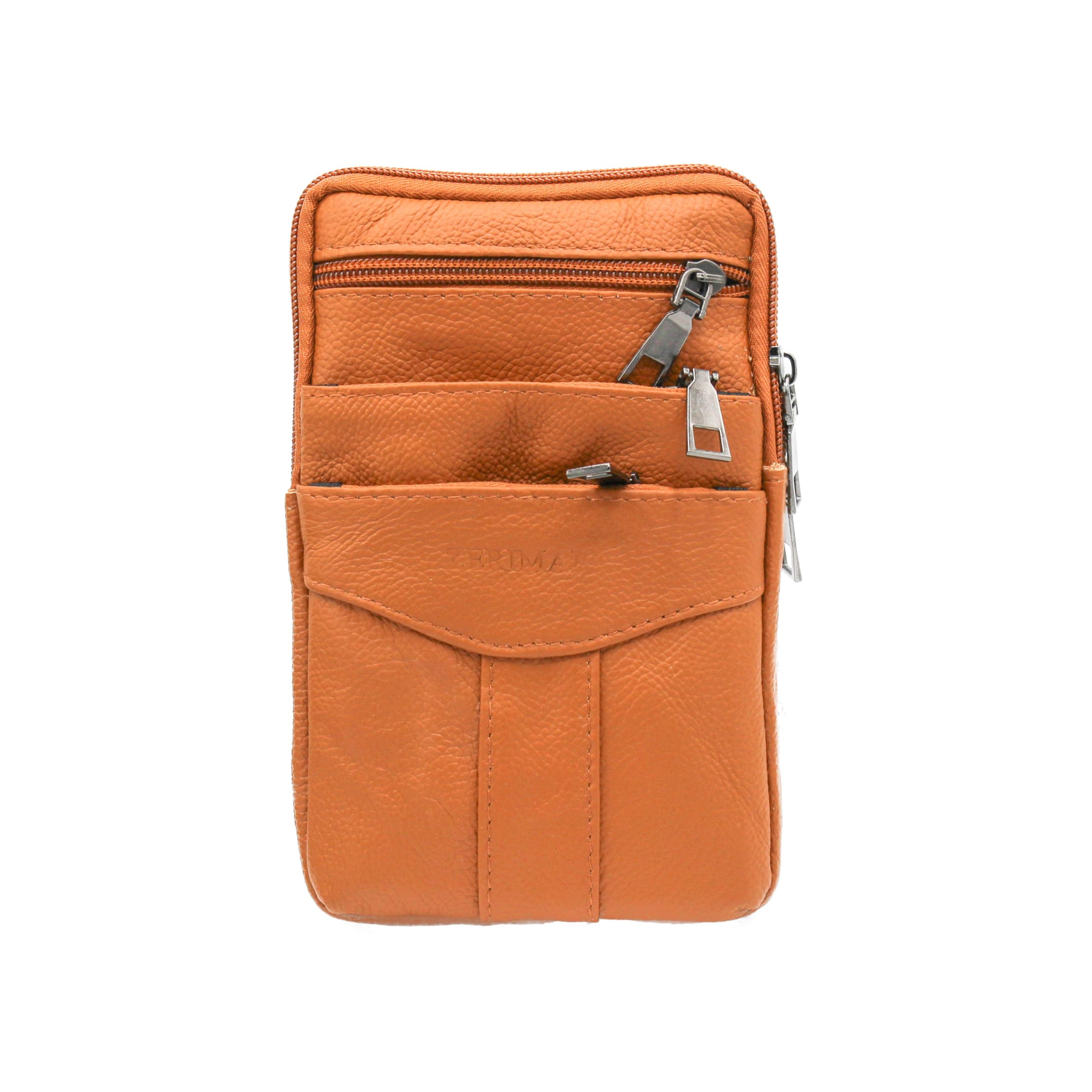 Zerimar Bandolera Pequeña Piel Natural | Bolso Bandolera Hombro Cuero | Bandolera Cuero Casual | Bolso de Mujer y Hombre | Medidas 18x12x4 cm