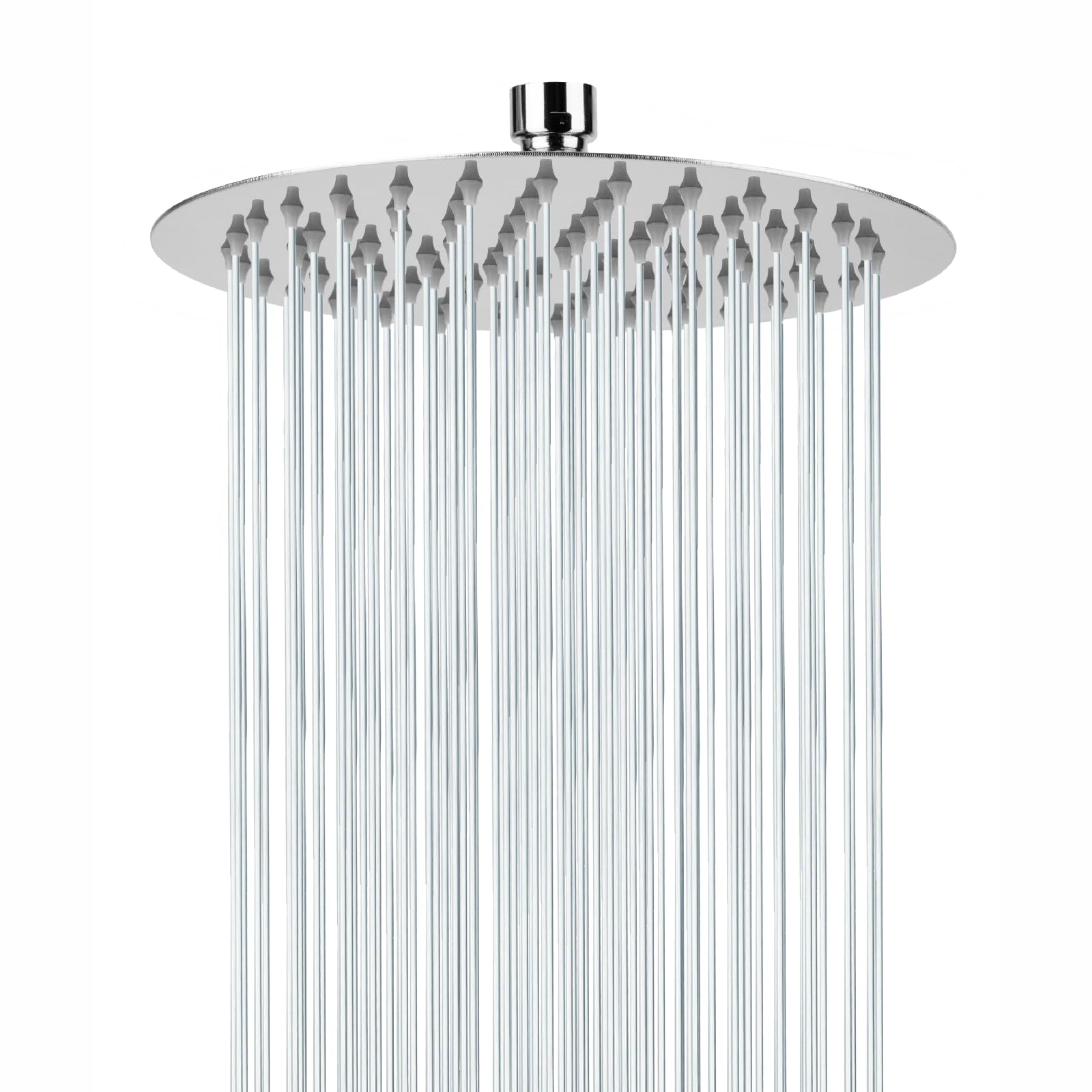 10-inch Rain Shower Head, 304 Stainless Steel Rainfall Shower Head, High-Pressure Booster Water Flow, Self-Cleaning Silicone Nozzles, Easy Wall/Ceiling Mounting, Chrome Finish