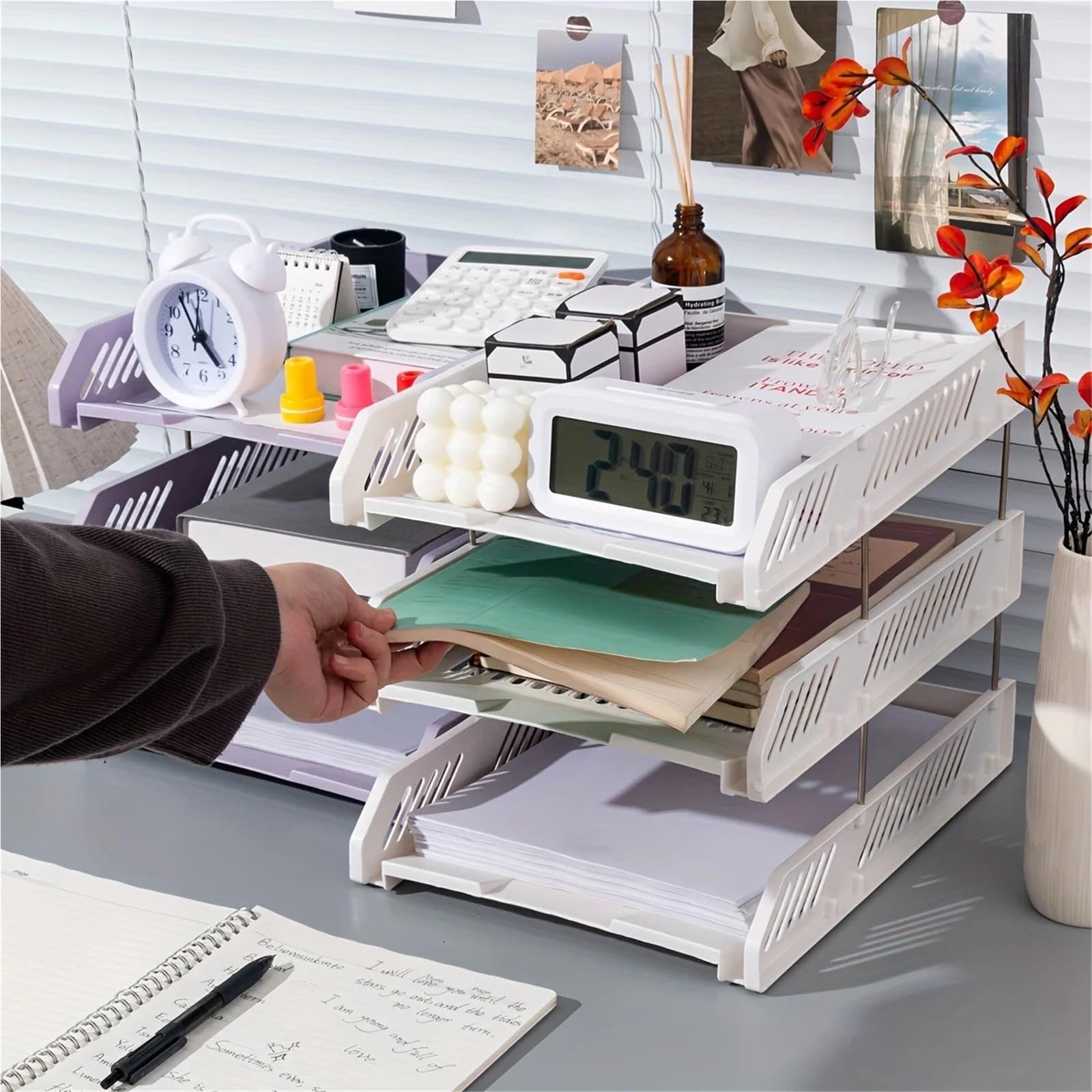 Schreibtisch Briefablage Stapelbarer Briefablage-Organizer Mit 3 Ebenen