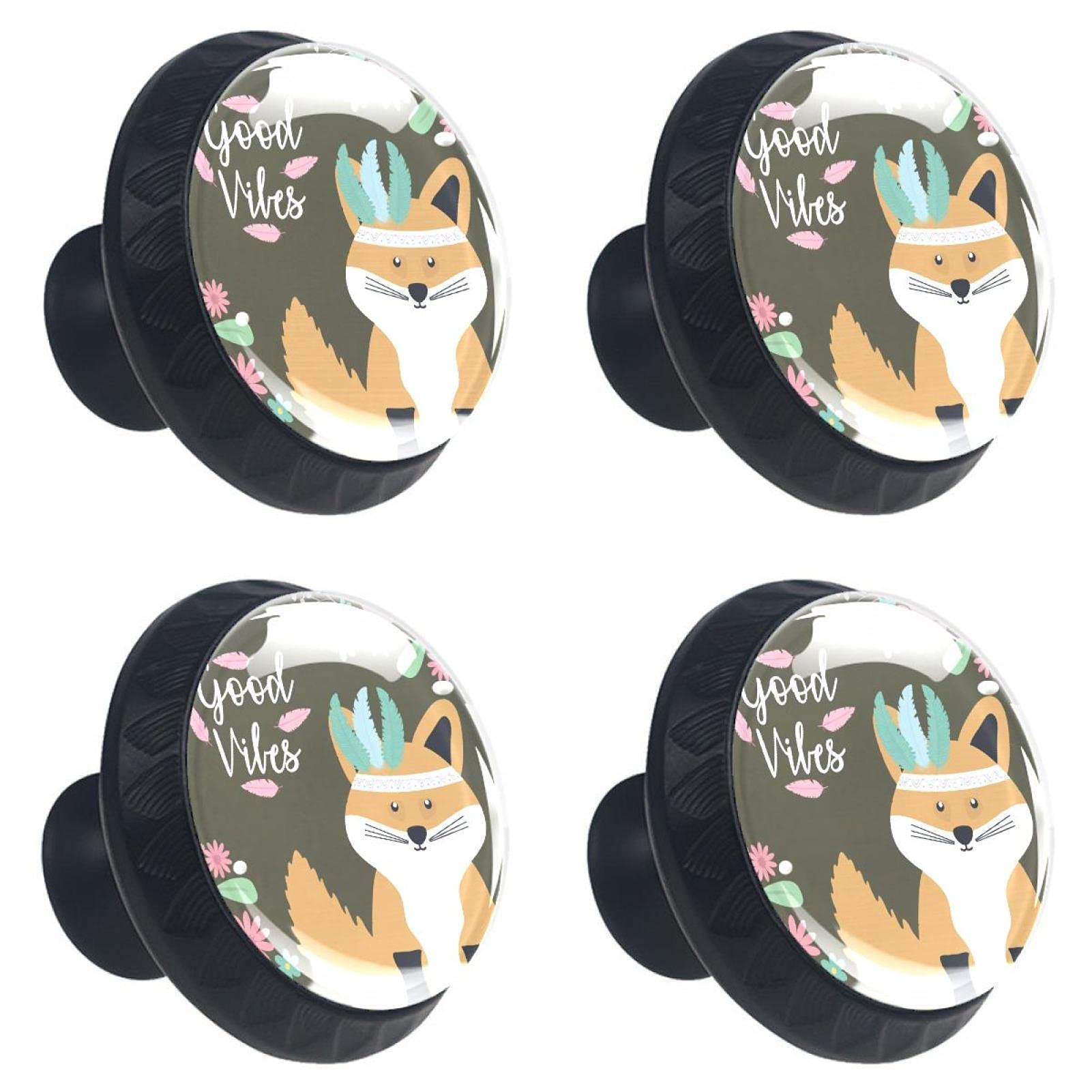 Bouton de meuble renard en verre pour relooker un placard fade lot de 4