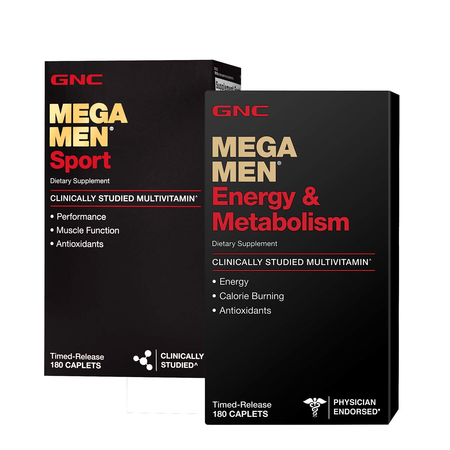 GNC Mega Men Energy & Metabolism & GNC Megan Men Sport Daily Multivitamin