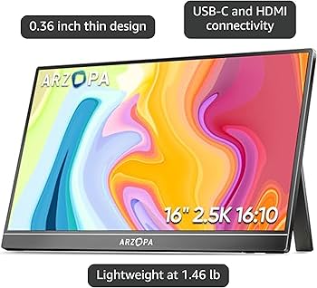 Amazon.co.jp: ARZOPA 16インチ 2.5K モバイルモニター 2560x1600 QHD