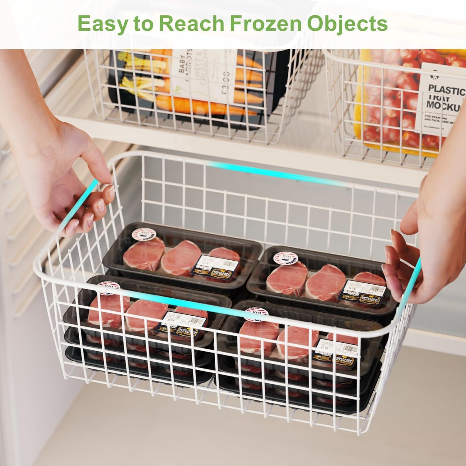 6 Pièces Bacs De Rangement Pour Congélateur, Paniers De Congélation