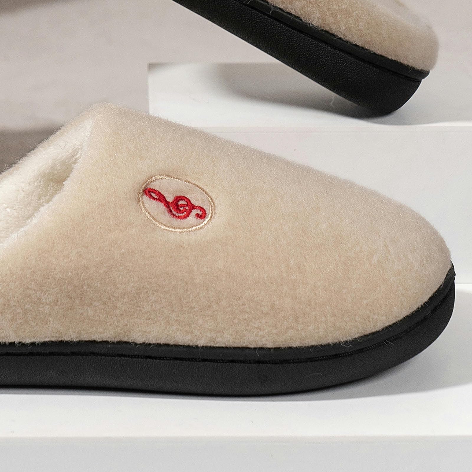 Pantofole Pantofole Calde, Velluto E Pannelli di Cotone Non Slip per Uso Domestico-nero-38-39
