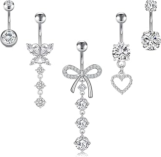 Briana Williams Belly Button Ring Belly Rings Belly Button Piercing Gold Belly Button Ring for Women Clicker Belly Ring Belly Piercing Stainless Steel 14g 10mm Blley Navel Rings Piercing Jewelry