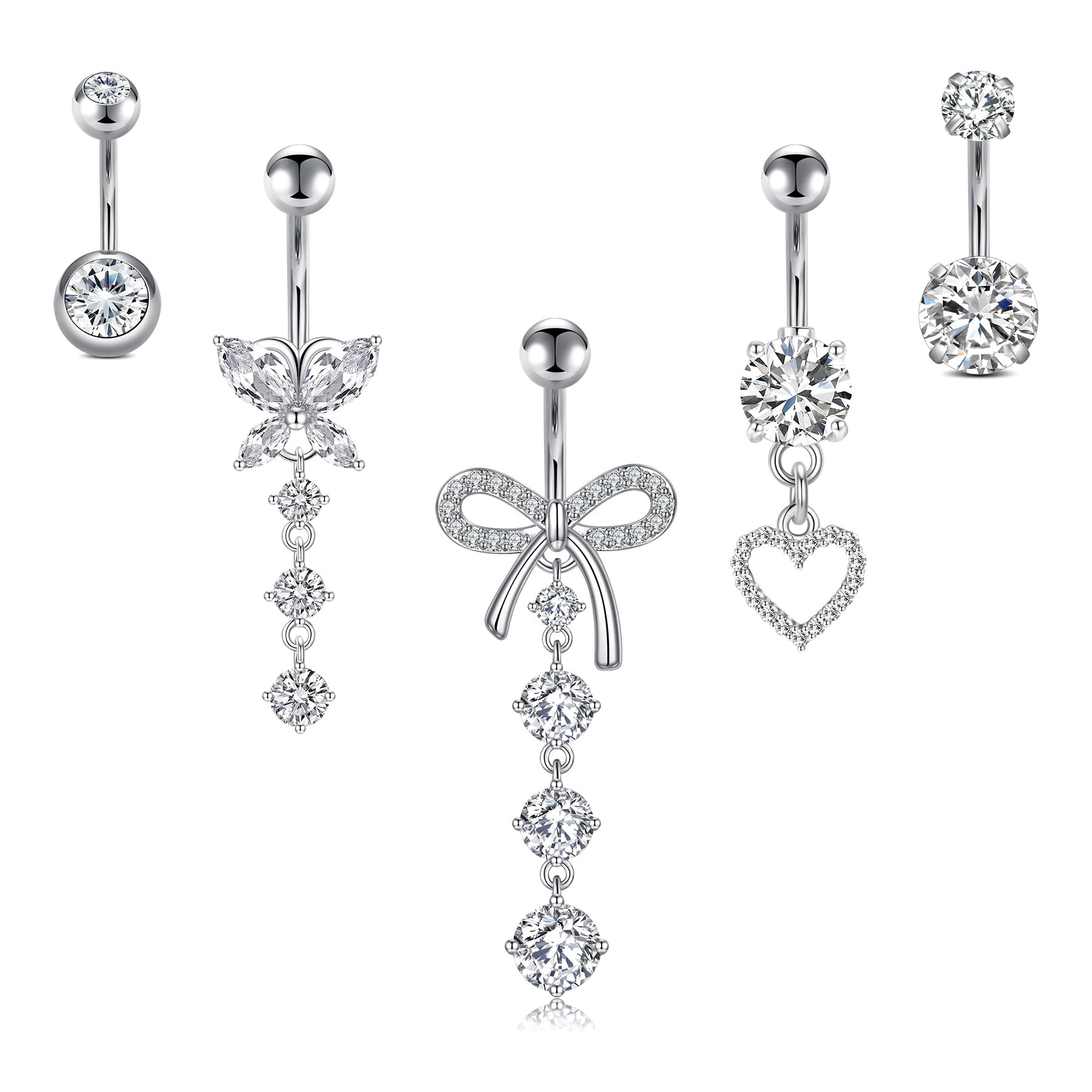 Briana Williams Belly Button Ring Belly Rings Belly Button Piercing Gold Belly Button Ring for Women Clicker Belly Ring Belly Piercing Stainless Steel 14g 10mm Blley Navel Rings Piercing Jewelry