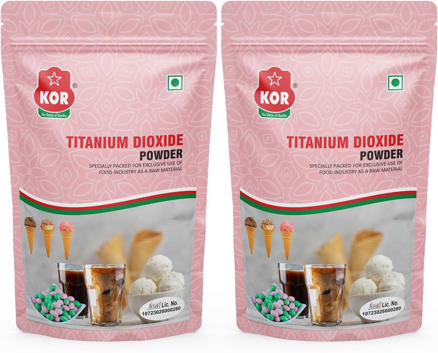 KOR Titanium Dioxide Powder 800gm (400g x Pack of 2)/White Colourant Powder for Cake Fondants Icing Modelling Paste/Ideal for Coatings, Plastics, Paints & Cosmetic Formulations/Premium White Pigment