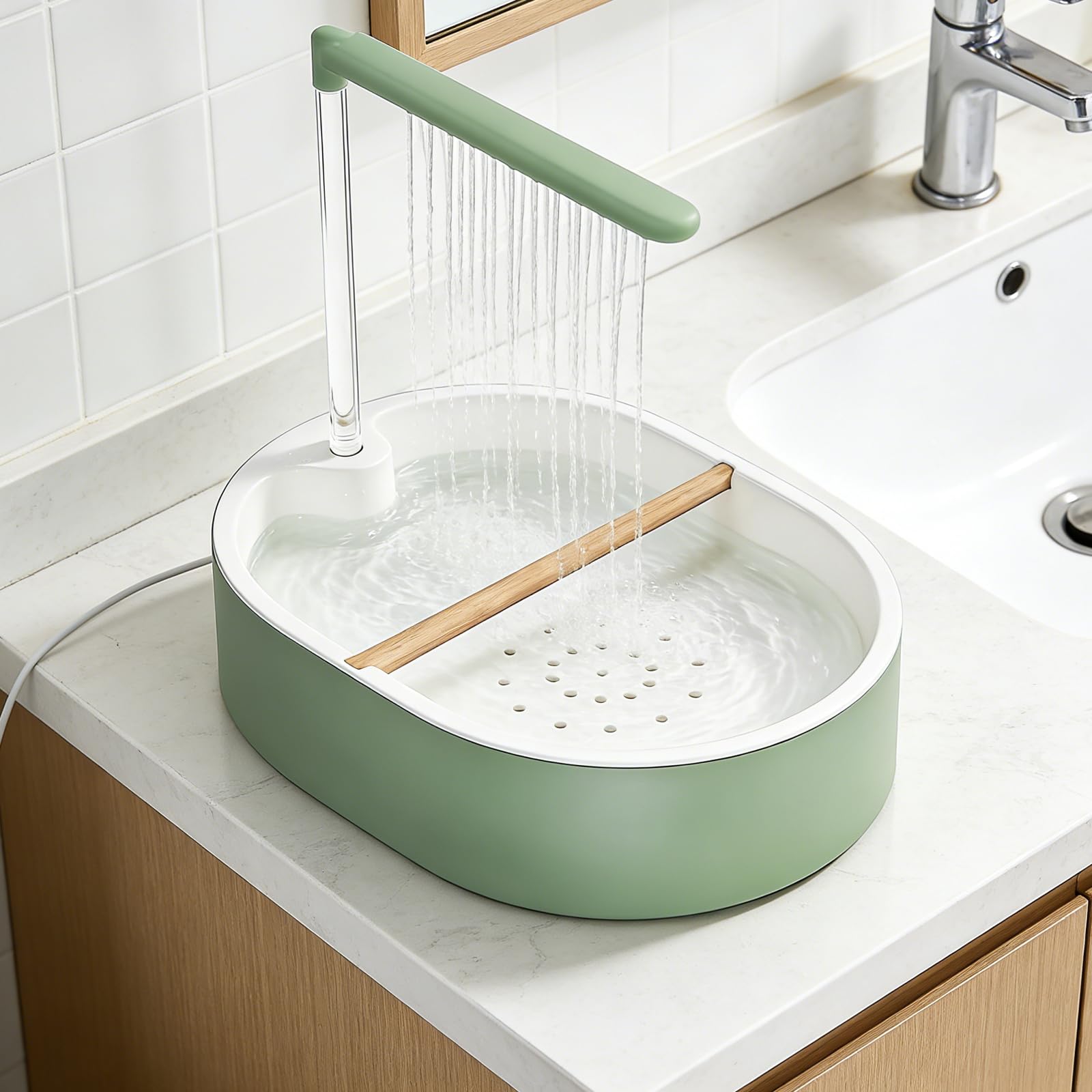 Baño automático para pájaros, agua circulante, bañera grande para periquitos, fuente de ducha para periquitos, periquitos, cacatúas, conures, tortolitos, grises africanos