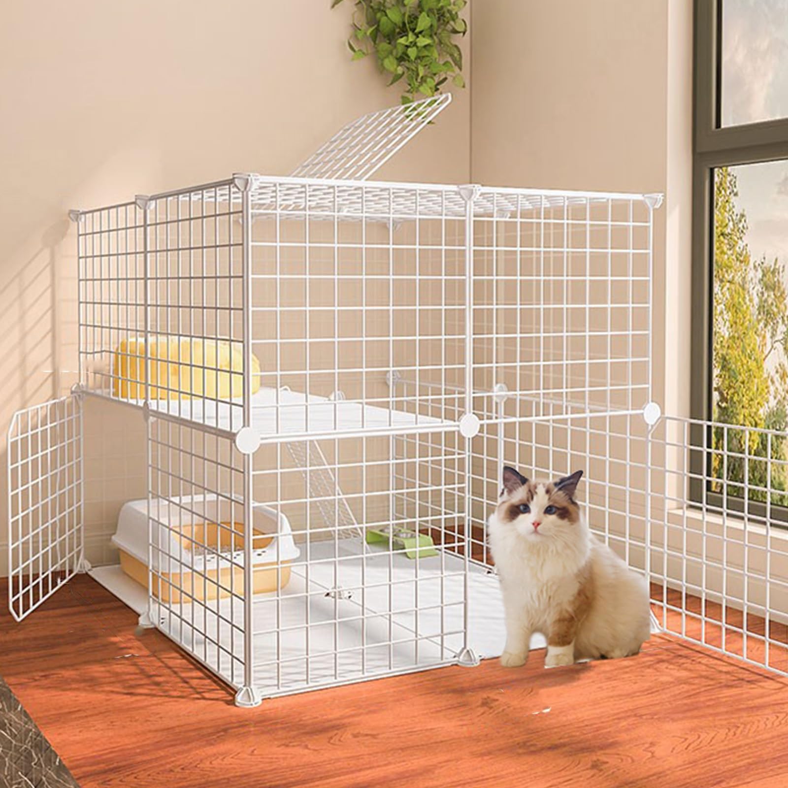 Gabbia per gatti da interni, grande, facile da montare, ideale per viaggi e uso all'aperto, perfetta per 1-2 gatti, ideale per campeggio e avventure in camper