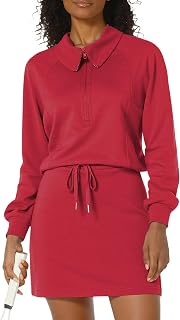 Women's 2 Piece Skirt Sets Athletic Tennis Skorts Tracksuit Half Zip Long Sleeve Sweatshirt Casual Outfits