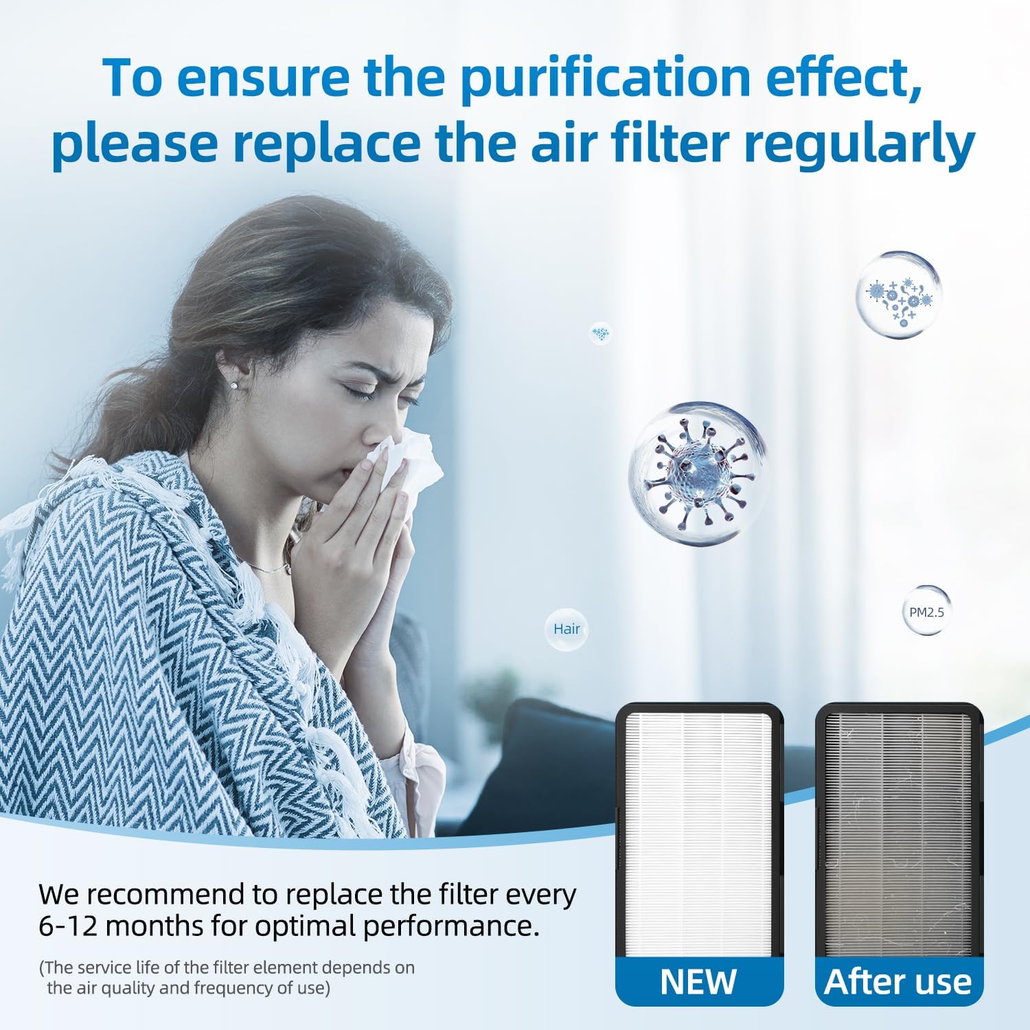 Pro M, L, XL Replacement Filter Compatible With Blueair Pro Air Purifier, HEPA and Activated Carbon Filter 2 Pack