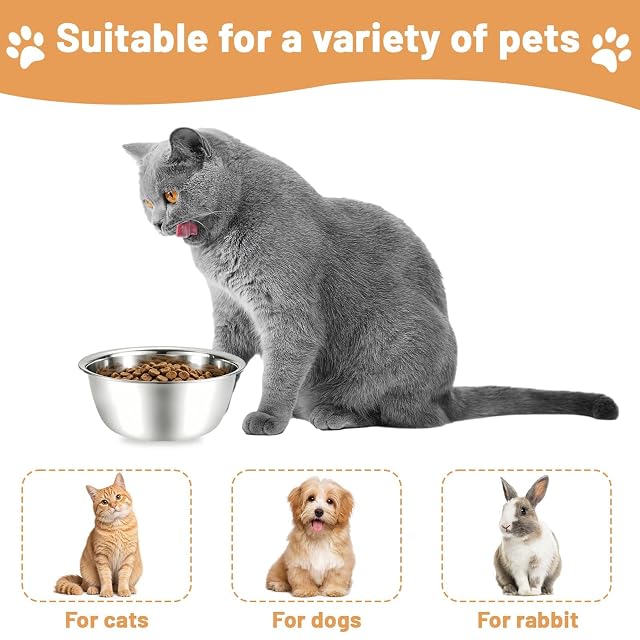 Foto 7 de 7 de Cuencos de comida para gatos de acero inoxidable