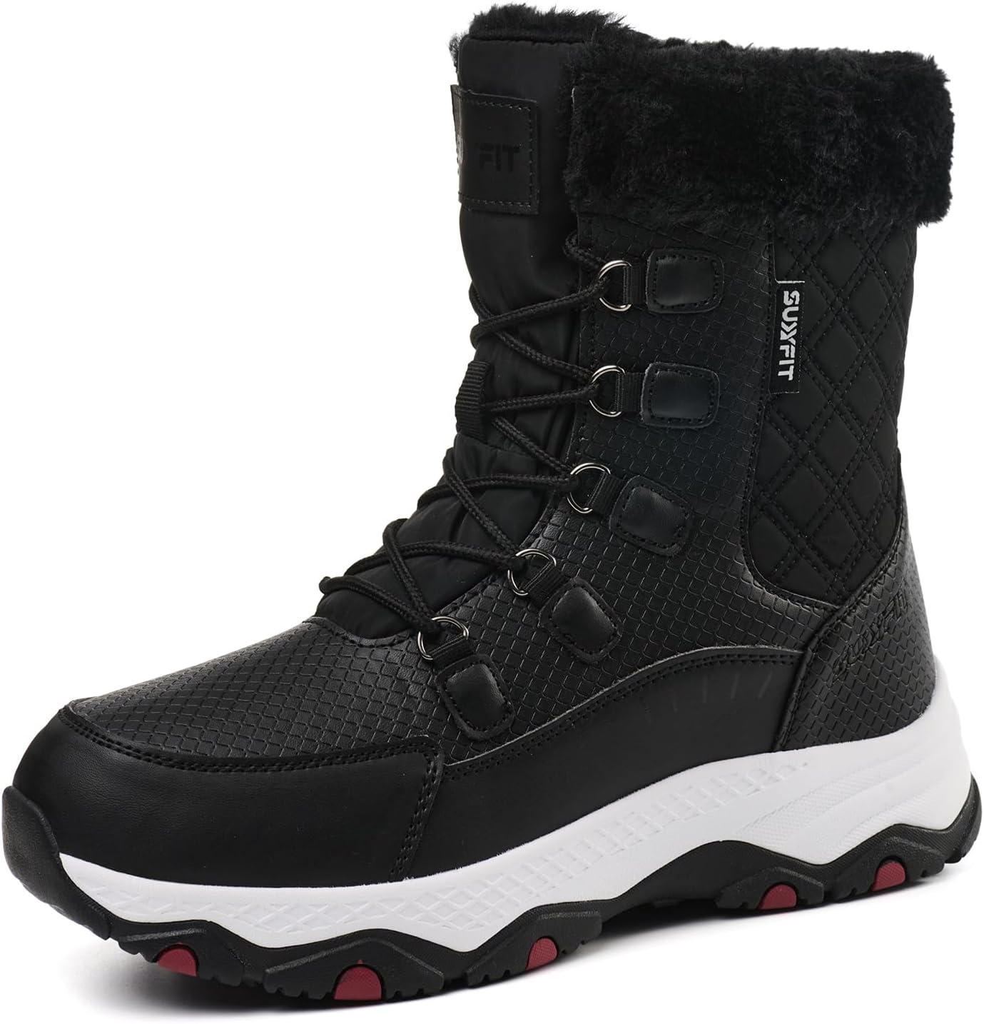 Snow Boots for Women Waterproof Mid-Calf Booties Winter Hiking Boot Durable Warm Fur Lined Boot Non-Slip Warm Climbing Shoes Walking, Cold Weather