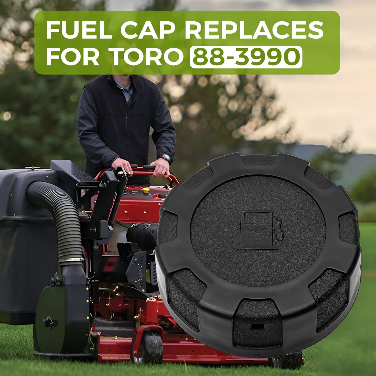 Genuine Toro 115-5304 Gas Cap | Fits Toro Greensmaster, Sand Pro, TimeCutter Models | OEM Replacement Fuel Cap 1 thumbnail image