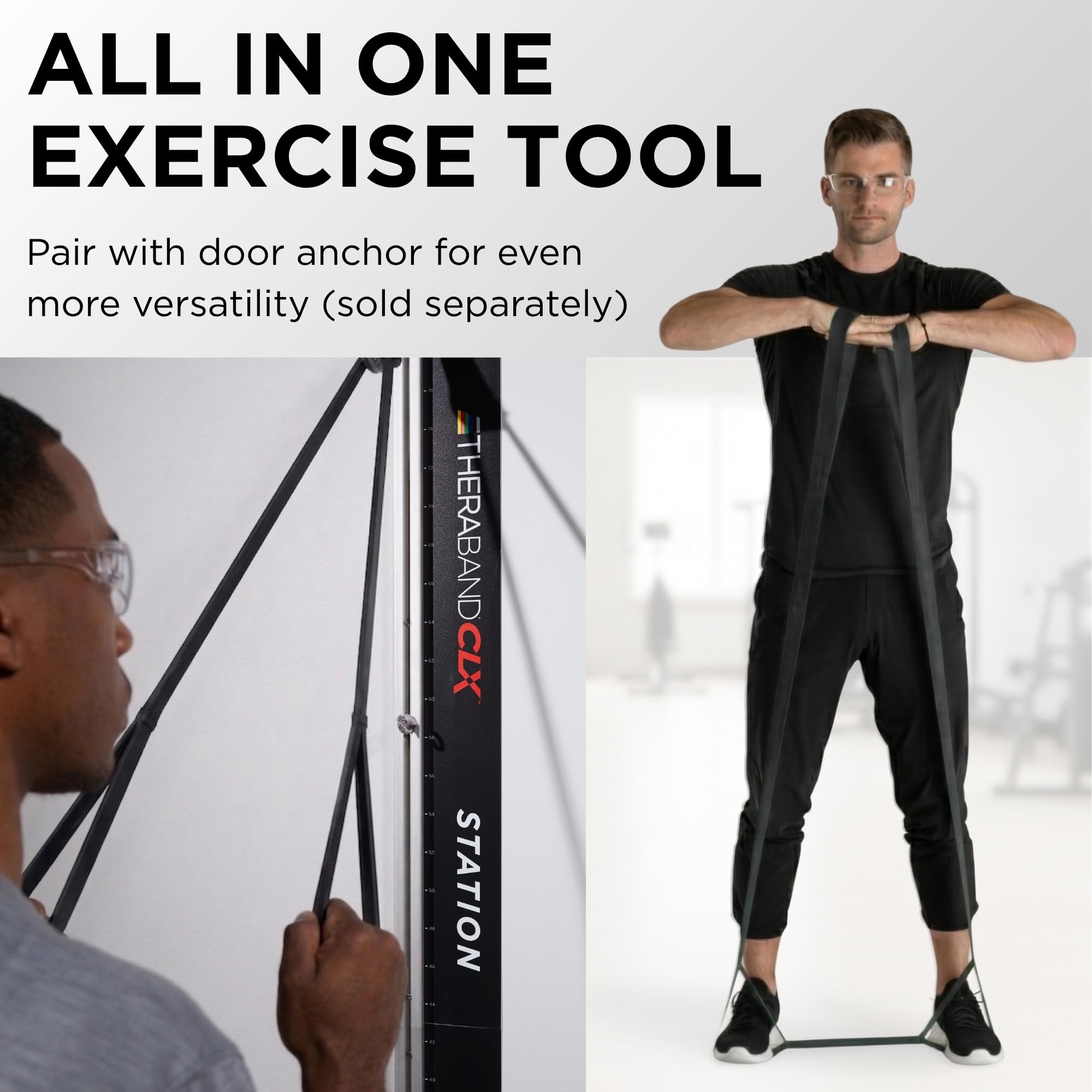 TheraBand taśma oporowa CLX z pętlami, opaska fitness do ćwiczeń w domu i treningu – przenośny sprzęt fitness, najlepszy prezent dla sportowców, indywidualna opaska na 5 stóp, czarna, szczególnie
