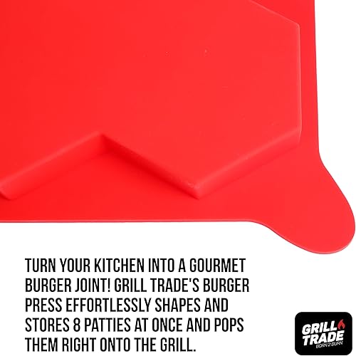 Miniatura 3 de Grill Trade Burger Master - Contenedor de almacenamiento y prensa de hamburguesas 8 en 1, prensa de salchichas o mini molde deslizante con