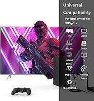 Vista 5 de Cable Ethernet Cat 7 de 25 pies de alta velocidad 10Gbps 600MHz, cable Ethernet blindado, cable LAN con RJ45, cable de conexión de red de Internet