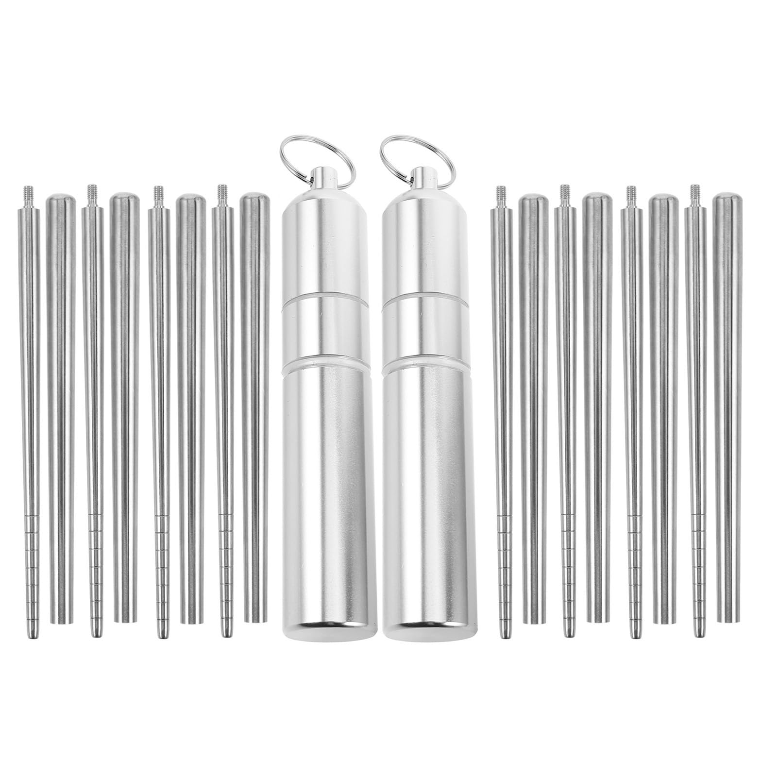 Palillos plegables de acero inoxidable para evitar cubiertos desechables en viajes