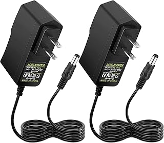 Facmogu 2 Pack 12V 1A AC/DC Power Supply, 100-240V AC to DC 12V 1A Power Adapter, 12W 12V 1 Amp Wall Adapter, 12 Volts 1000mA Regulated Switching Power Converter, with 5.5x2.5mm & 5.5x2.1mm DC Plug
