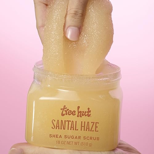 Miniatura 4 de Tree Hut Santal Haze - Exfoliante, hidratante e hidratante con manteca de karité y aceites esenciales nutritivos, suaviza y suaviza la piel, 18 onzas