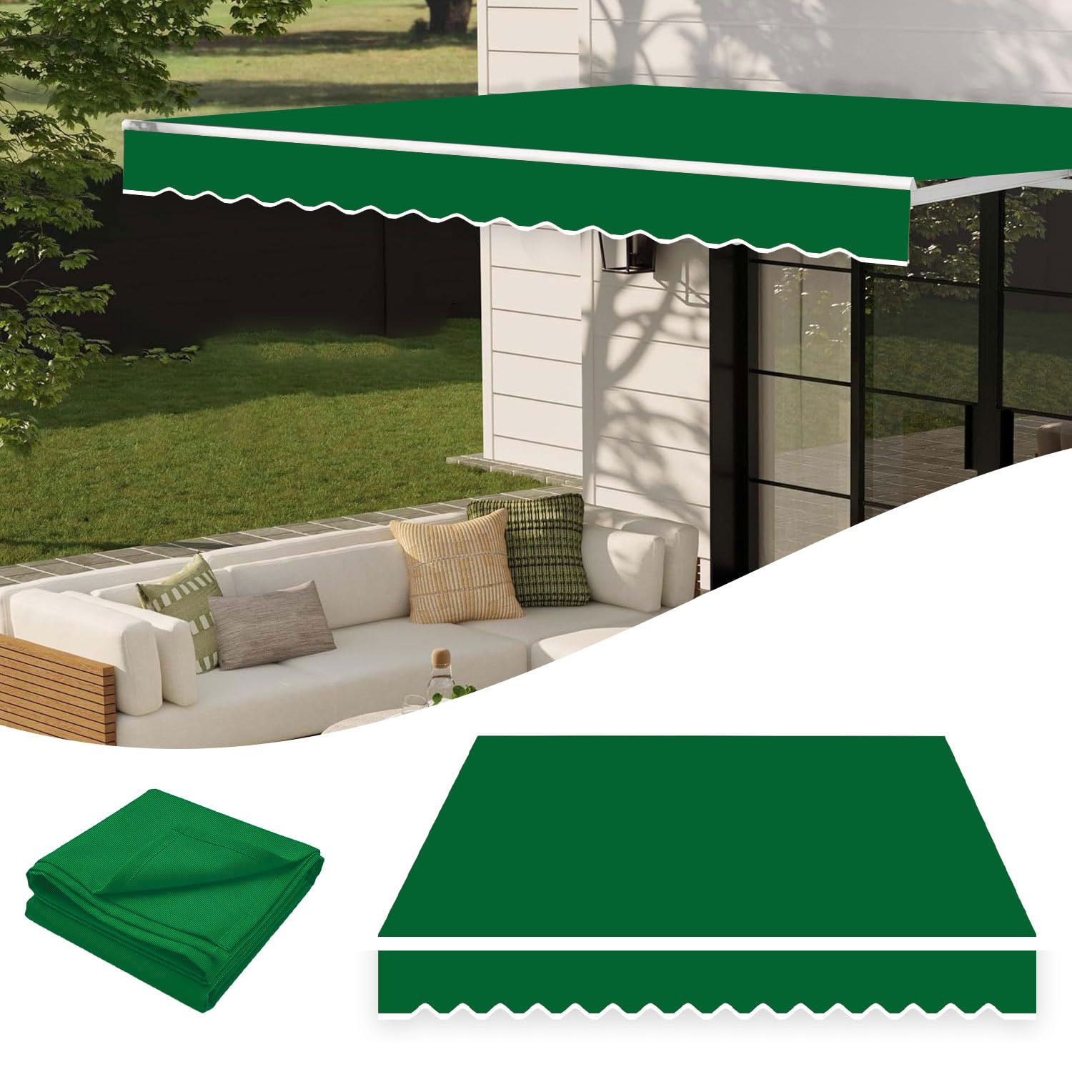 Tissu de Remplacement D'auvent Rétractable Imperméable 3.5x1.5
