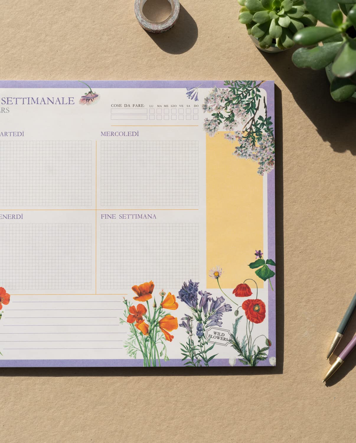 Grupo Erik Weekly Planner A3 In Italian - Wild Flowers - Image 3