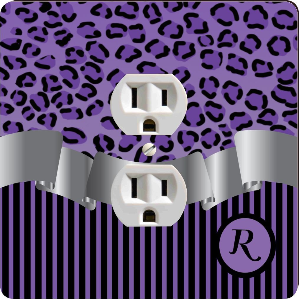 Assiette Lettre R Motif Léopard Violet Outlet 2394 pour Table
