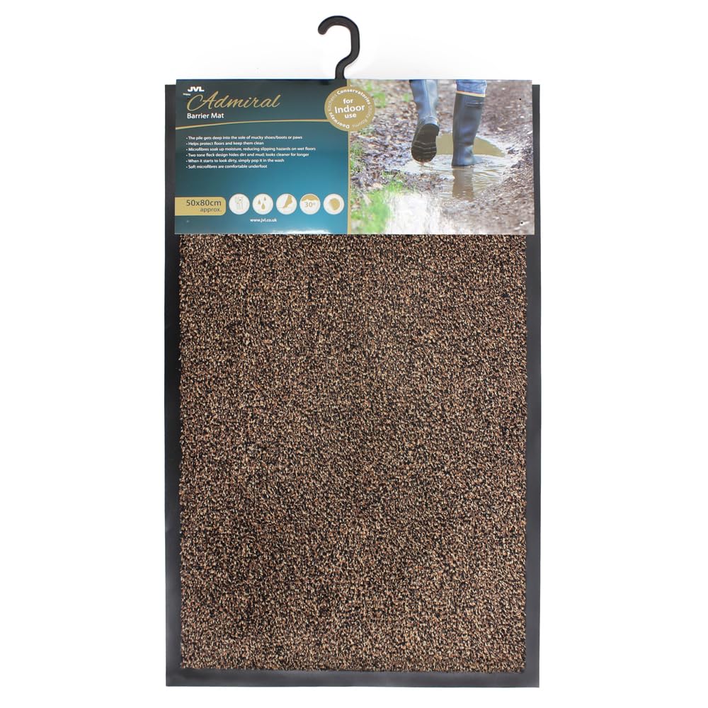 Jvl Brown Admiral Barrier Door Mat, Cotton, 50 X 80 Cm