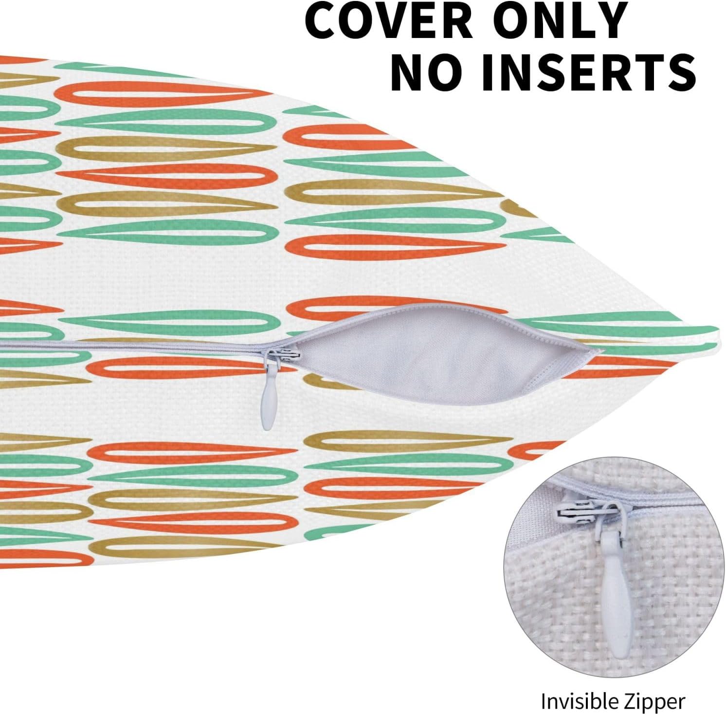 Mid-Century Modern Style Imitation Linen Pillowcase -2 Sets, Fashionable Home Decoration, Used for Sofas, Gardens, beds