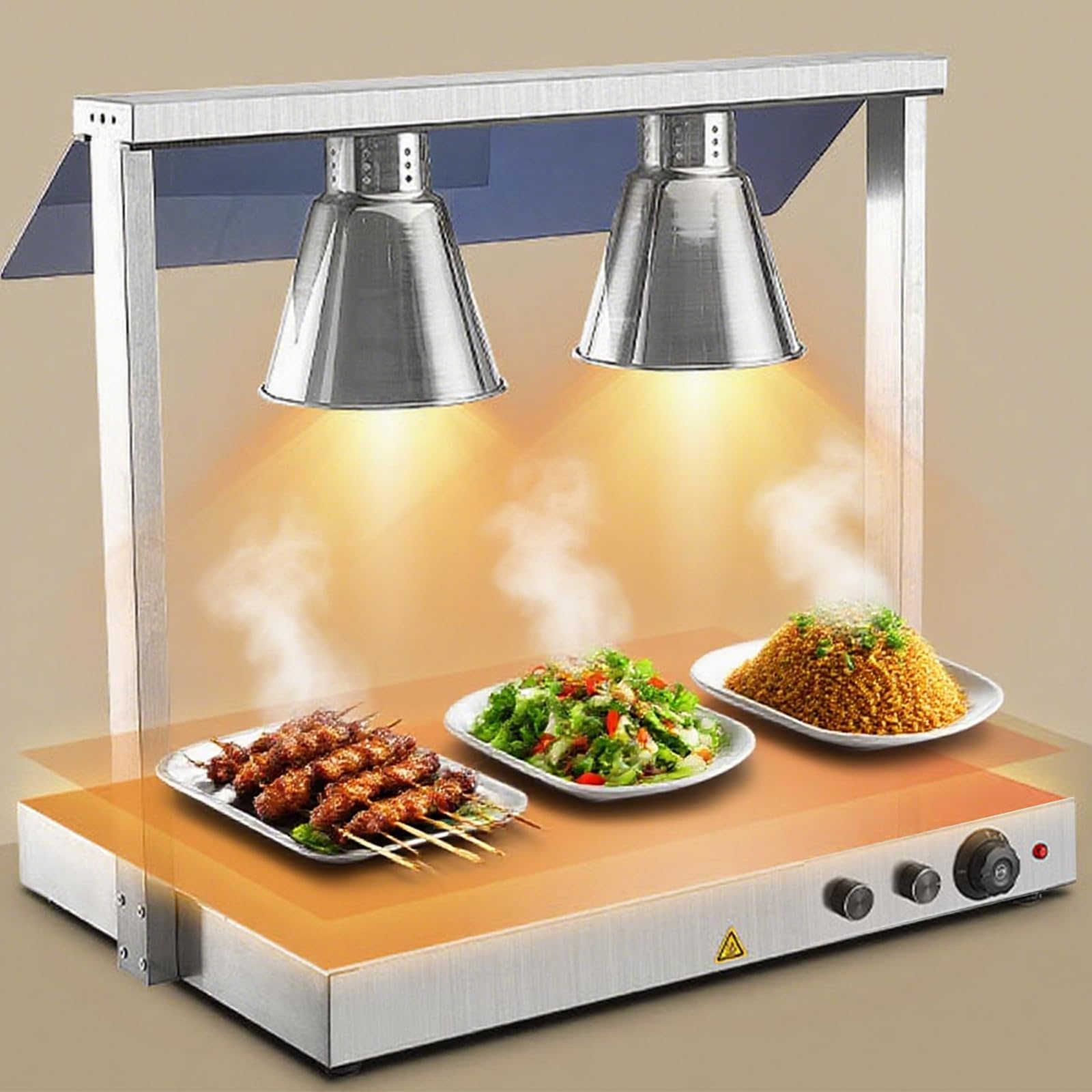 Lampada termica per alimenti, lampada riscaldante a infrarossi a temperatura regolabile, scaldavivande autoportante per ristoranti e catering, ideale per buffet e ristorazione