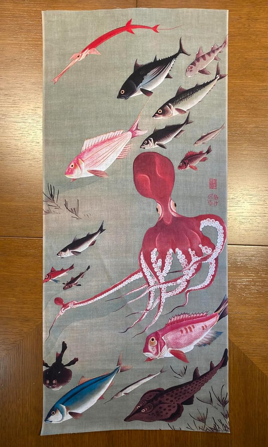 Amazon｜古今東西 手ぬぐい 伊藤若冲 群魚図｜手ぬぐい - ホーム