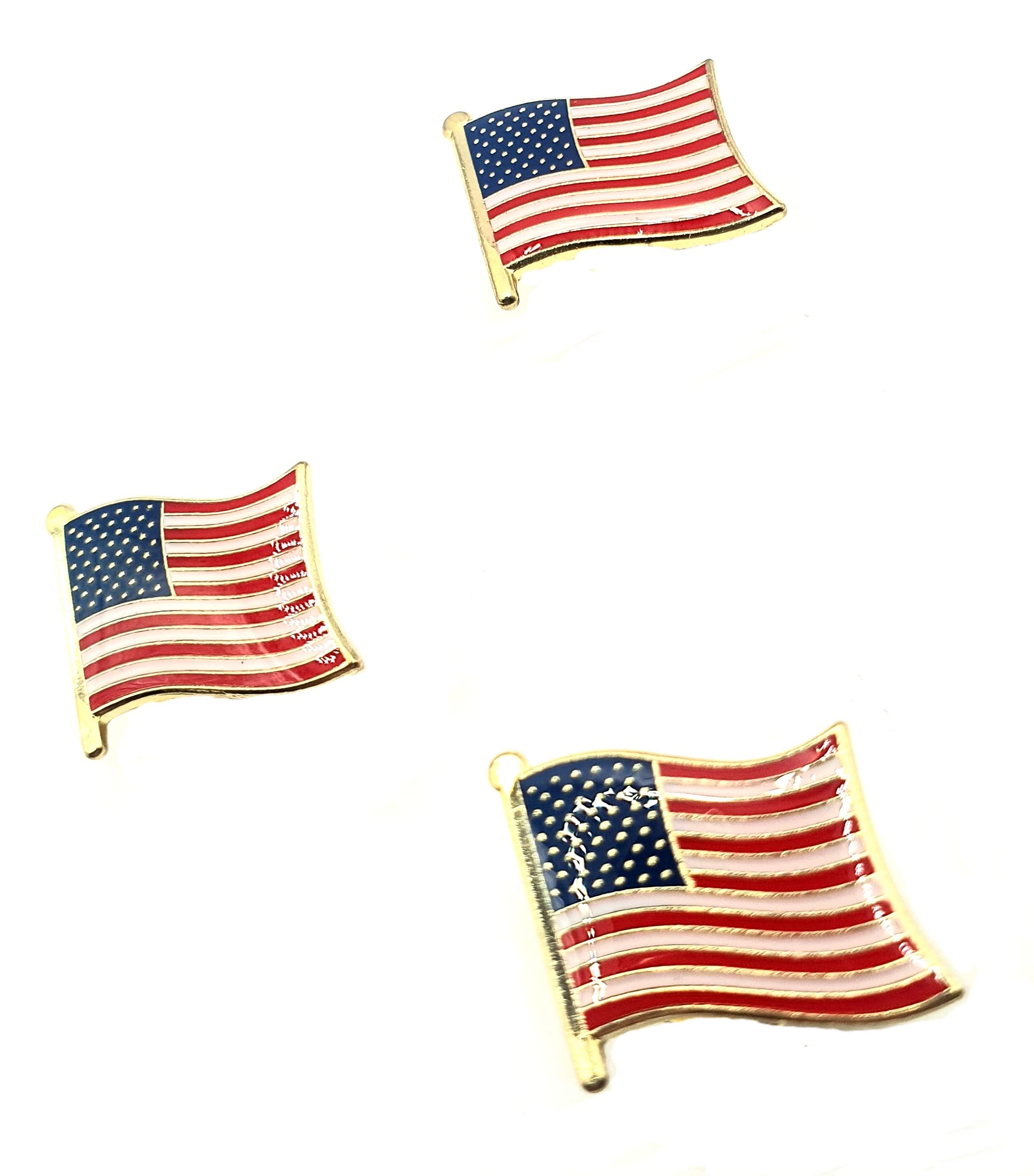USA United States of America Metal Enamel Country Flag Pin Badge Pack of 3 - Image 2