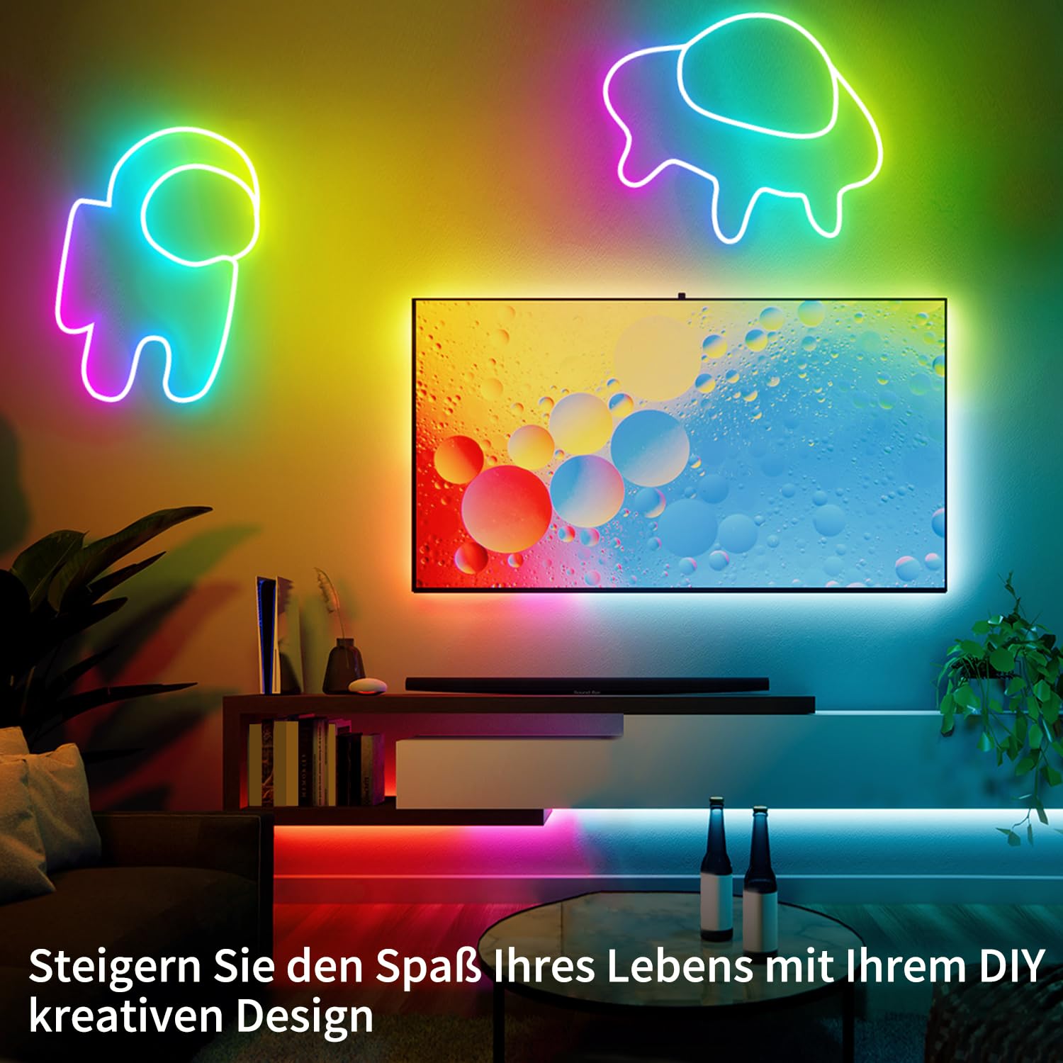 segrass Neon Led strip 30m(2 Rolls of 15M) mit Fernbedienung APP Steuerung | IP65 wasserdichte flexible Neon Rgb LED Streifen 24V LED Neon band strip anwendbar auf Schlafzimmer Raum und Außendekoration